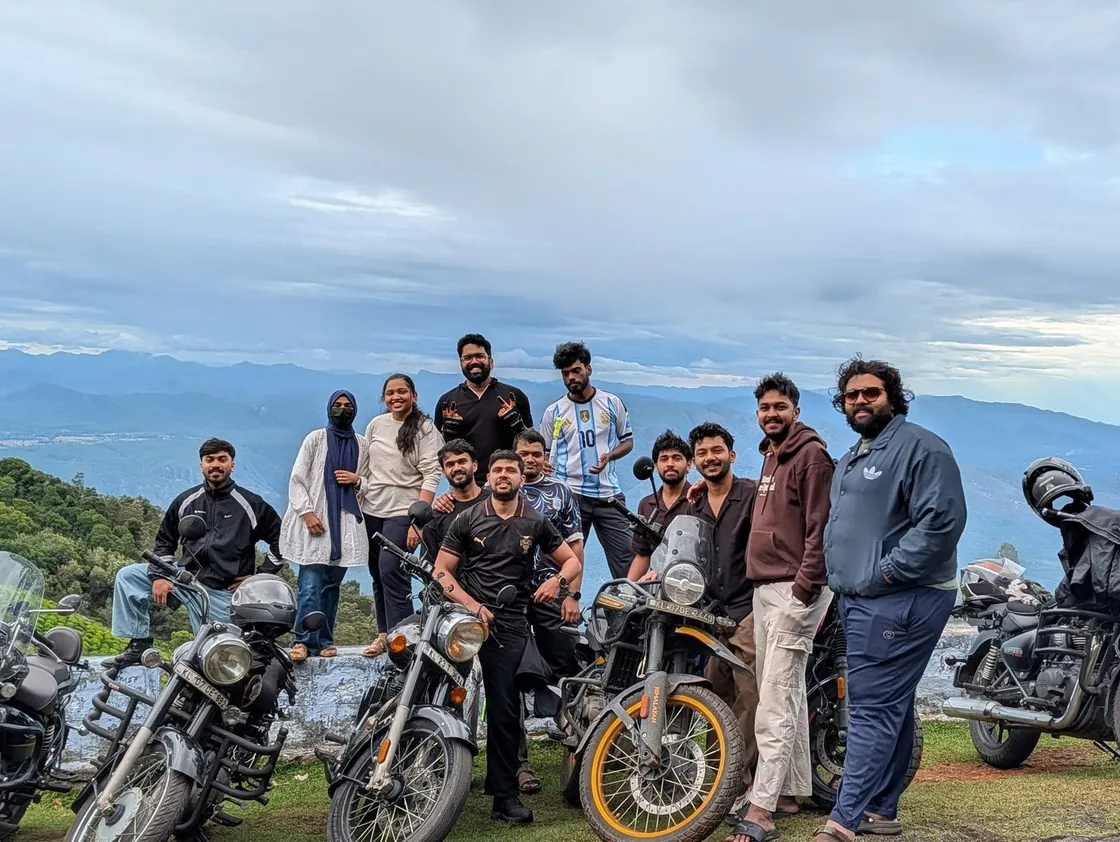 The DevLift team at a viewpoint in the hills